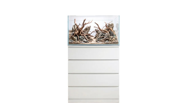 138 Liter Aquarium 70x39,5x50 cm passend für IKEA Kullen mit hoher Glasform, klarer Frontscheibe und moderner Optik für Aquaristik im Wohnraum