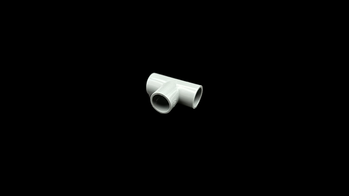 PVC-U T-Stück 90° 3x Klebemuffe Grau