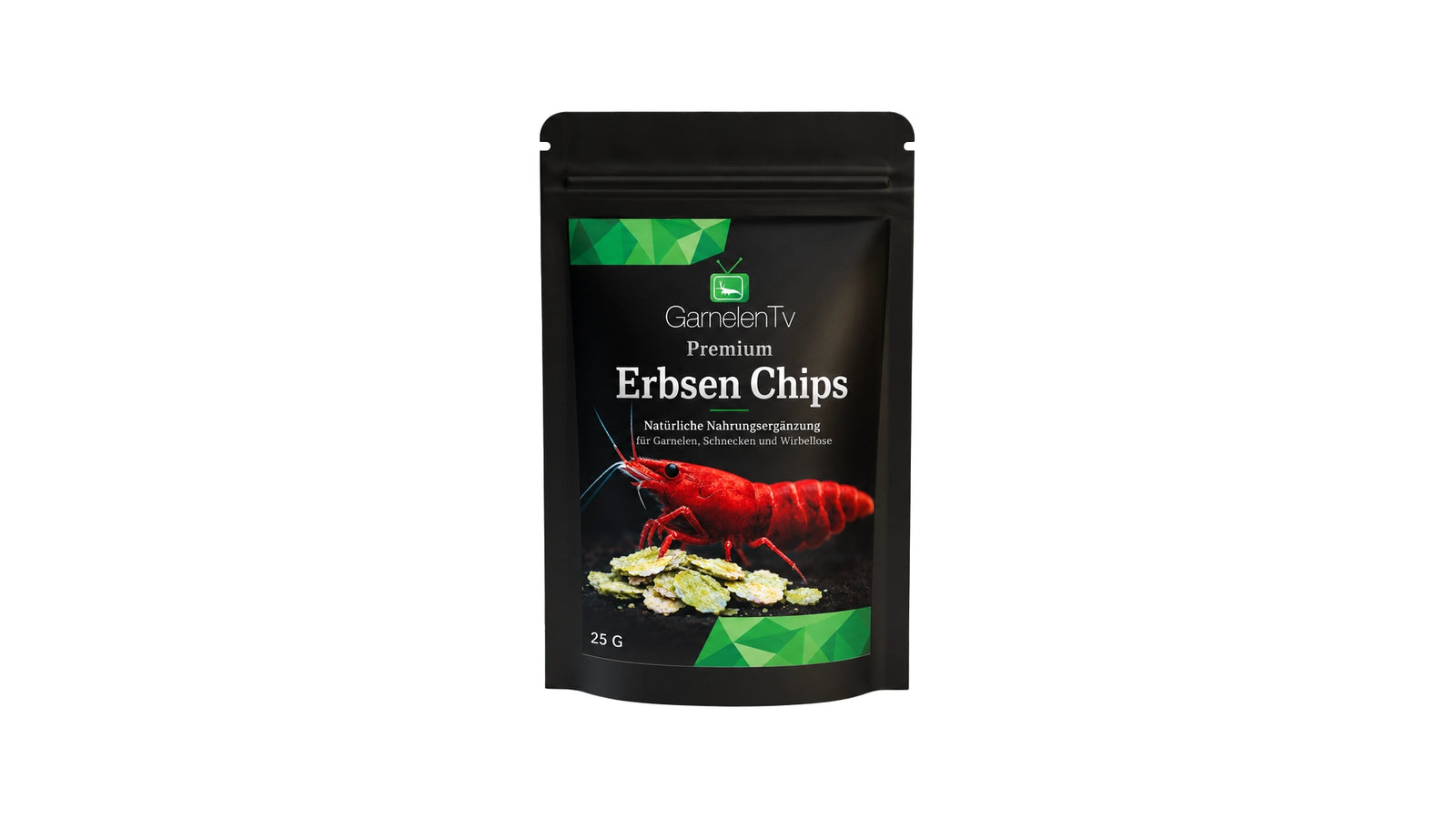 Premium Erbsen Chips 25g von GarnelenTv für Garnelen, Schnecken und Krebse.