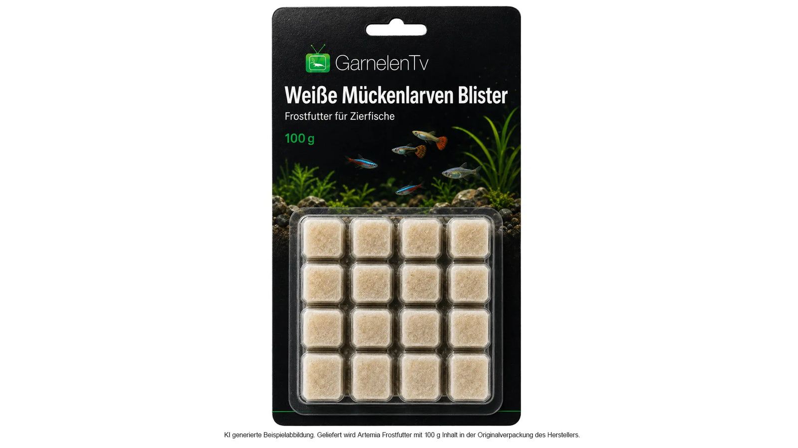 Weiße Mückenlarven Blister 100 g - Frostfutter