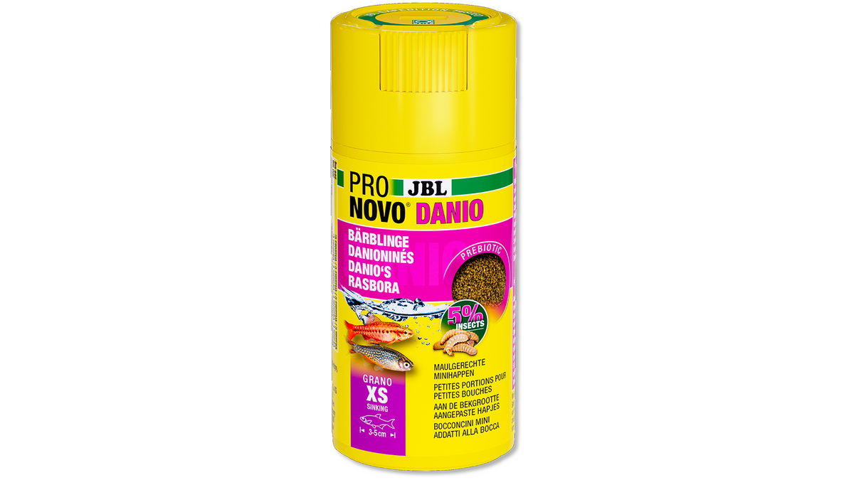 Aquariumfische beim Fressen von JBL PRONOVO DANIO GRANO XS