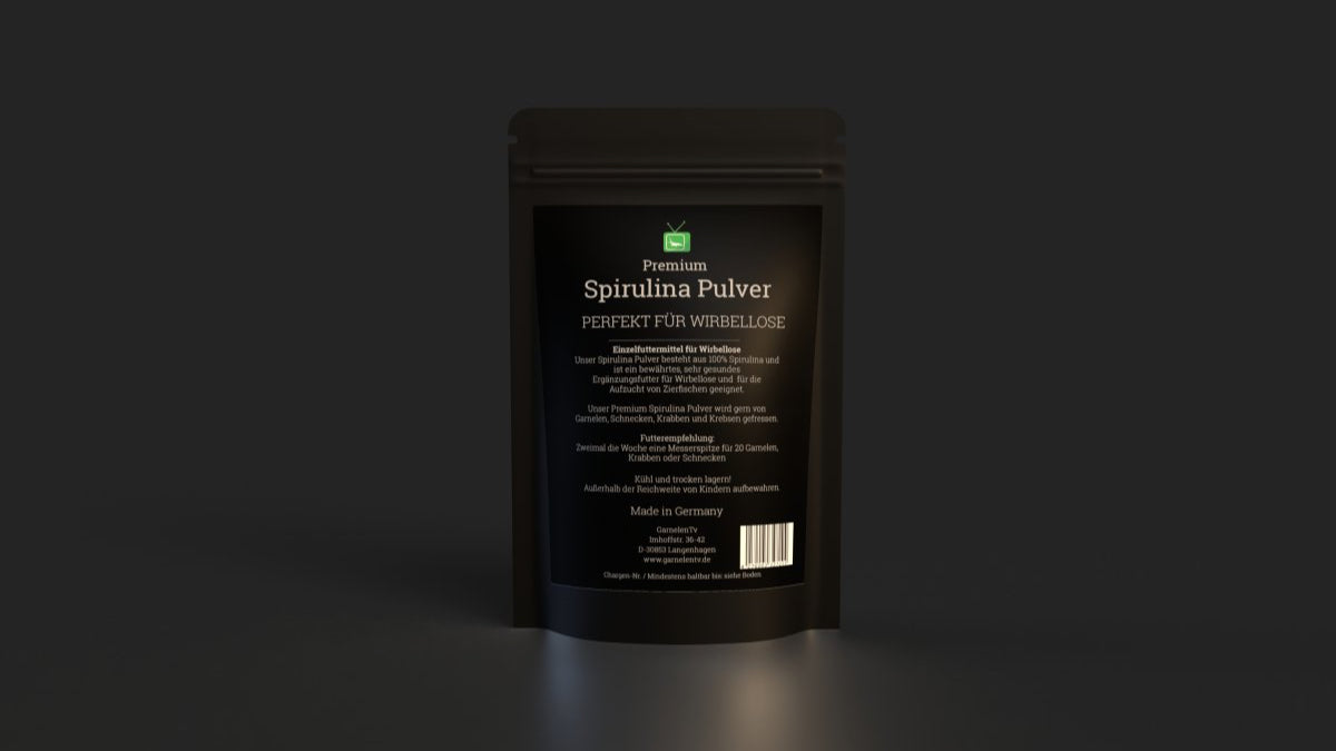 GarnelenTv - Premium Spirulinapulver 25 g - GarnelenTv-Shop

Spirulinapulver in der Verpackung

