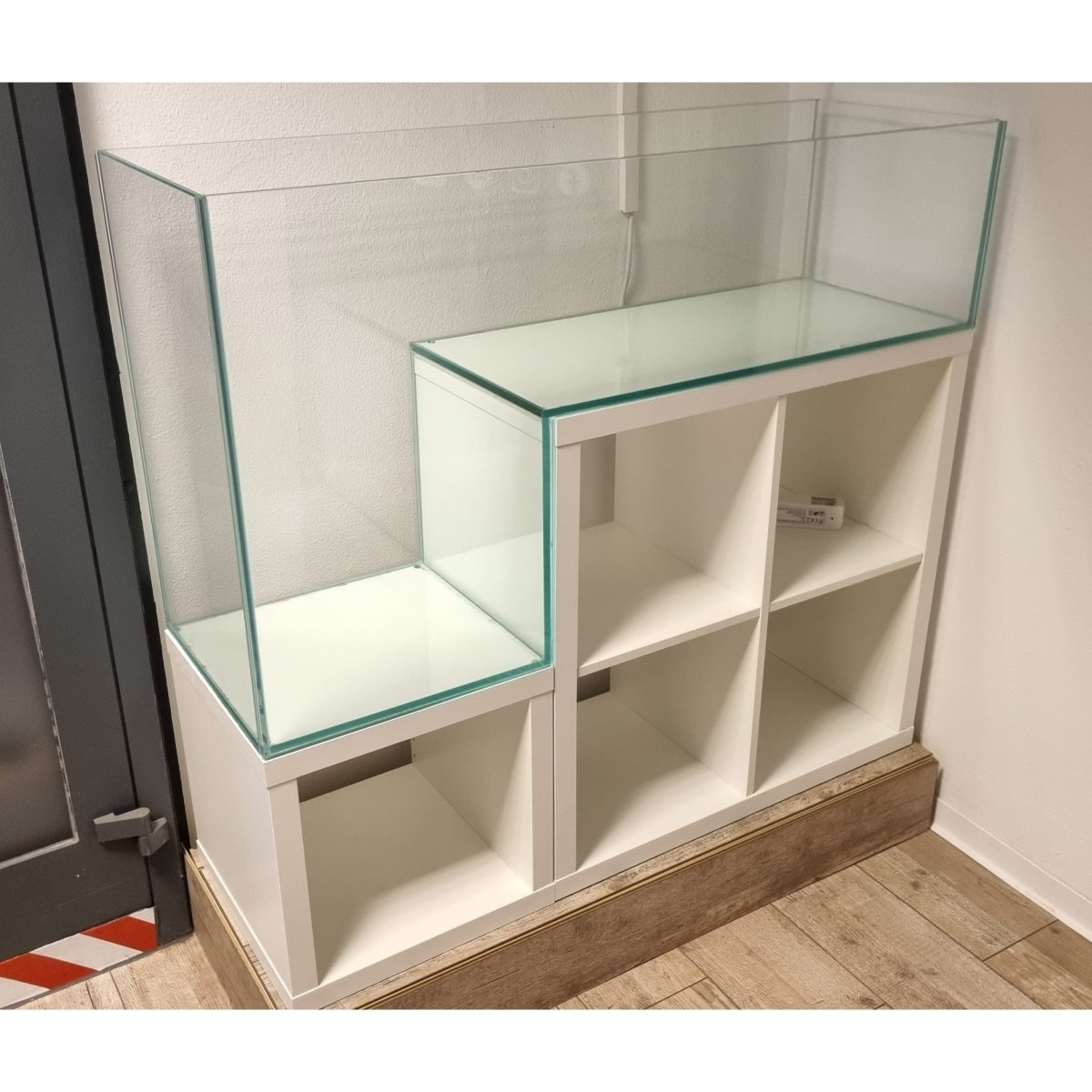 Weißglas-Aquarium 117,5x39x65,5/30cm (LxTxH) DropOff 194l für IKEA Kallax - Versandkostenfrei!