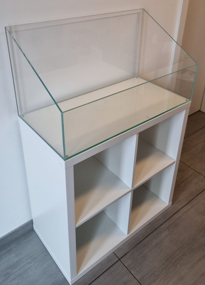 OptiWhite-Aquarium / Paludarium 76,5x39x20/40cm (LxTxH) 60l für IKEA Kallax - GarnelenTv-Shop