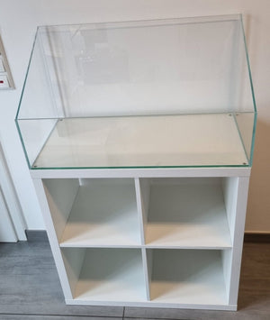 OptiWhite-Aquarium / Paludarium 76,5x39x20/40cm (LxTxH) 60l für IKEA Kallax - GarnelenTv-Shop

OptiWhite Aquarium 60 Liter mit asymmetrischer Höhe

